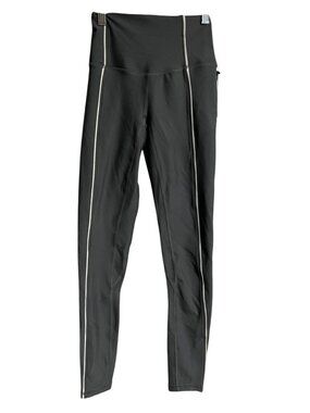 YPB High Waisted Leggings Womens XXS Gray Reflective Stripes Stretch Activewear